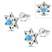6pairs, Small Synthetic Opal Star of David Studs Earrings, e322